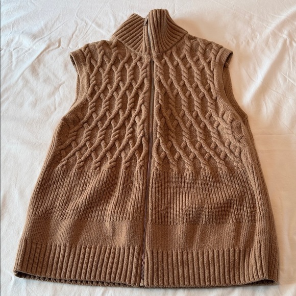 COS Other - COS Tan Cable Knit Zip Up Sweater Vest